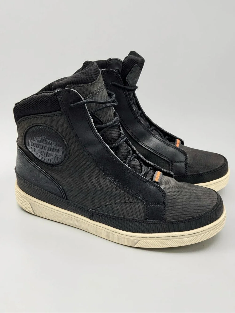 Harley Davidson Vardon Ankle Rididng Boot Black Leather Canvas  11.5 Waterproof